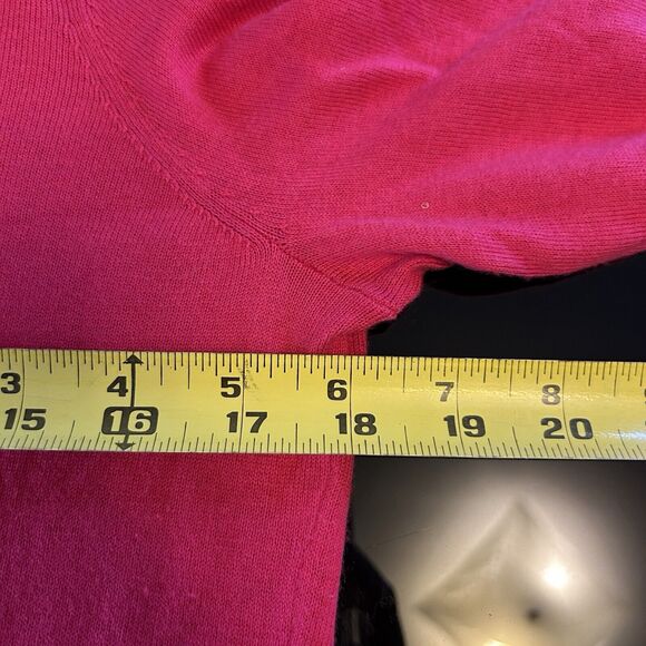 J. McLaughlin Pink Crewneck‎ Scallop Edged Sweater Cotton Blend Small - Picture 6 of 7